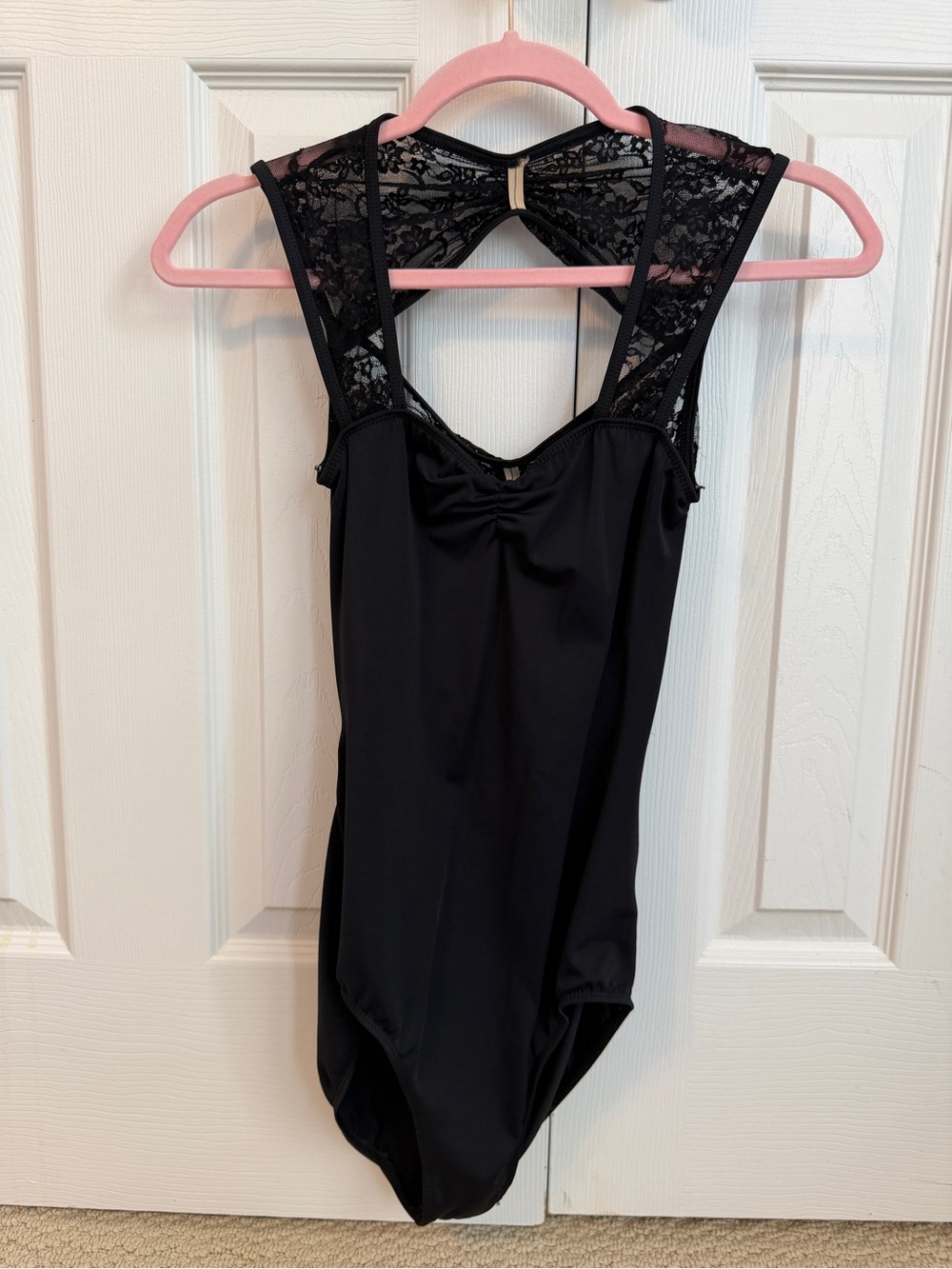Black Lace-Back Leotard